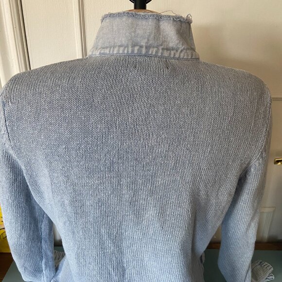 Military style knit cardigan with denim accents - Medium - Sgt. Pepper - Picture 8 of 14